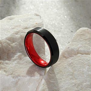 Anel Anatômico Black - Tungstênio