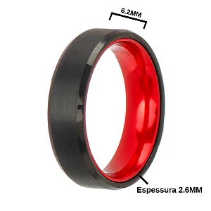 ANEL EM TUNGSTENIO ANATÔMICA BLACK