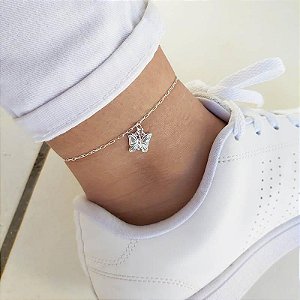 TORNOZELEIRA BORBOLETA PRATA
