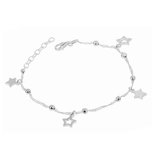 PULSEIRA DE PRATA COM PINGENTE DE ESTRELA