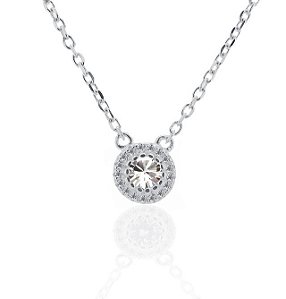 COLAR DE PRATA REDONDO COM ZIRCÔNIA