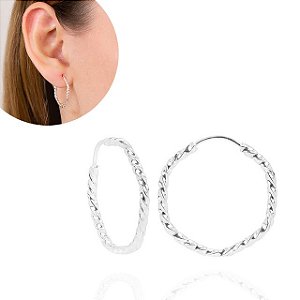 Argola Prata Hexagonal pequena - Torcida