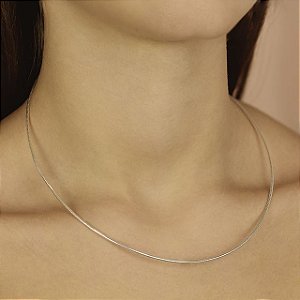 Gargantilha Prata Fio Rabo de Rato Duro