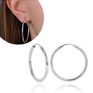 Argola Prata Fio Redondo