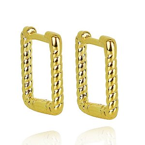 Argola Quadrada Folheado em Ouro 18K