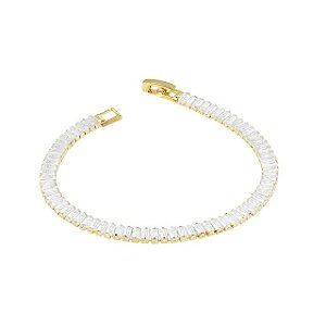 Pulseira Riviera Zircônia Cristal Folheado em Ouro 18K