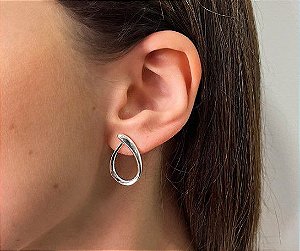 Brinco Gota Moderna - Prata 925