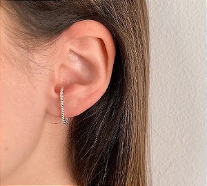 Brinco Ear Hook Torcido - Prata 925