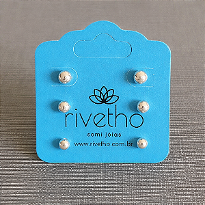 Brinco Trio Bolinhas - Prata 925