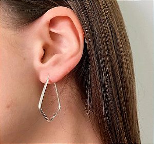 Argola Losango de Prata 925