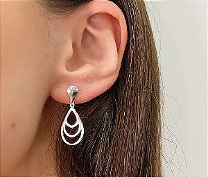 Brinco Gota Vazada - Prata 925