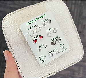 Mix de Brincos de Prata 925 Semaninha Romântico