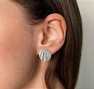 Brinco Redondo Ondulado - Prata 925