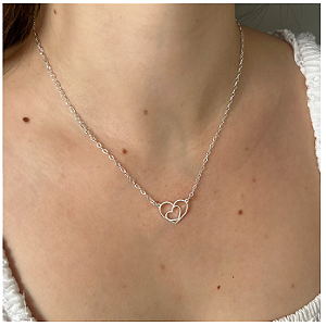 Colar de Prata 925 Corações Vazados