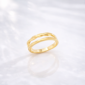 Anel Design Torcido - Banhado Ouro 18k