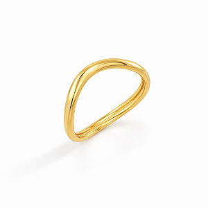 Anel Design Ondulado - Banhado Ouro 18k