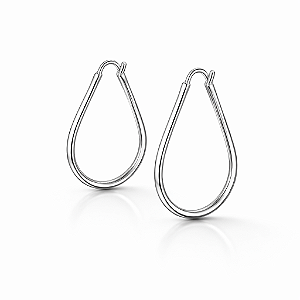 Brinco Argola Gota Pequena 2cm - Prata 925