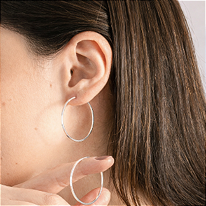 Argola Lisa (3,5cm) - Prata 925