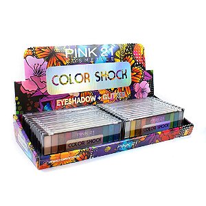 Paleta de Sombras Color Shock + Glitter Pink 21