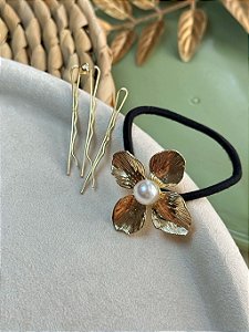 Kit 4 Peças Flor riscada/perola