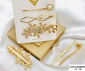 Kit Presilha Flor Strass