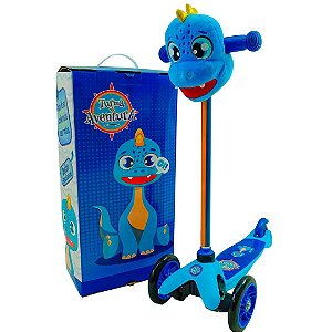 Patinete Infantil 3 Rodas Menino Pelúcia 30Kg Unitoys Azul