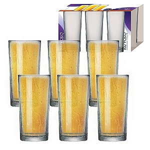Conjunto Copos Long Drink Vidro Refrigerante Kit 8 Pc 255ML