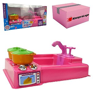 Cozinha Infantil Brinquedo Kit Criança Completa Fogão Menina