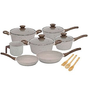 Conjunto Panela Indução Cerâmico Cook 10pç Revestida Tampa