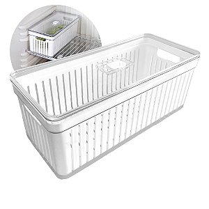 Organizador Elegance G 6,8l - Alto Retangular Com Cesta