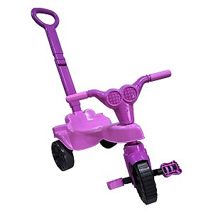 Triciclo Motoca Jet Doll com Empurrador e Adesivos Kepler