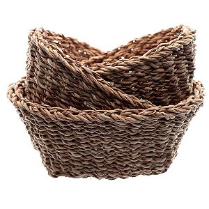 Cesto oval fibra natural 28x22cm