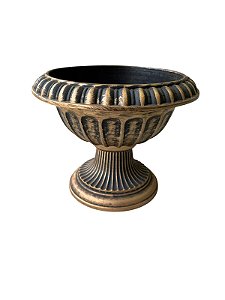 Vaso dourado e preto plástico 16X20cm