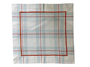 Guardanapo Xadrez Laranja com Azul