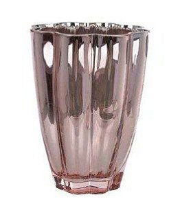 Vaso vidro ondulado rose
