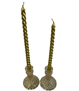 Vela natalina dourada 2x24,8cm (contem 2 un)