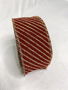Fita natal vermelha com dourado