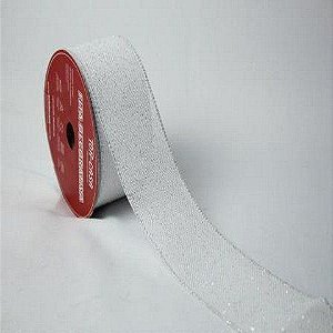 Fita natal branca com prata
