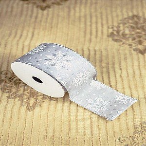 Fita cinza flocos de neve FT1190 6,3cmx9,13m