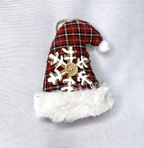 Gorro natal xadrez para pendurar