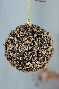 Bola decor marrom 8cm c/ 03