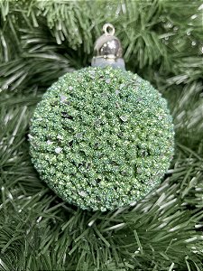 Bola natal decor verde 8 cm com 03 unidades