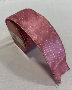 FITA ARAMADA CETIM ROSA 6,3cm x 9,14m