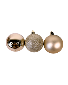 BOLA NATAL EM TUBO C/12 UND (CHAMPANHE) 6cm
