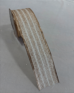 FITA ARAMADA DOURADO/BRANCO 6,3cm x 9,14m