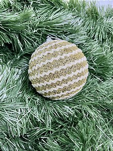 BOLA NATAL C/02 UND CHAMPAGNE 10CM