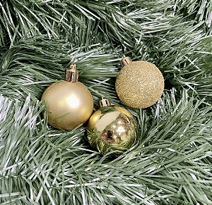 BOLA NATAL C/12 UND DOURADO 4CM