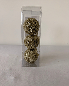 BOLA DECORATIVA CHAMPANHE JOGO COM 3 UND 10CM