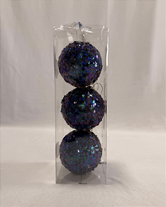 Bola Decorada - Az - 8cm - C/3