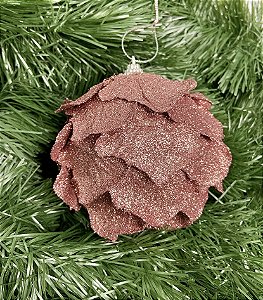 Bola Natal Rosa 10 cm com 3 unidades